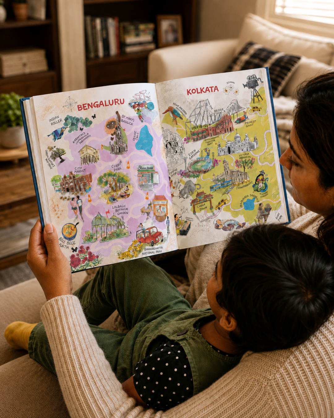reading and learning about indian cities through a personalized childrens book by bound to belong for different cities in india gift