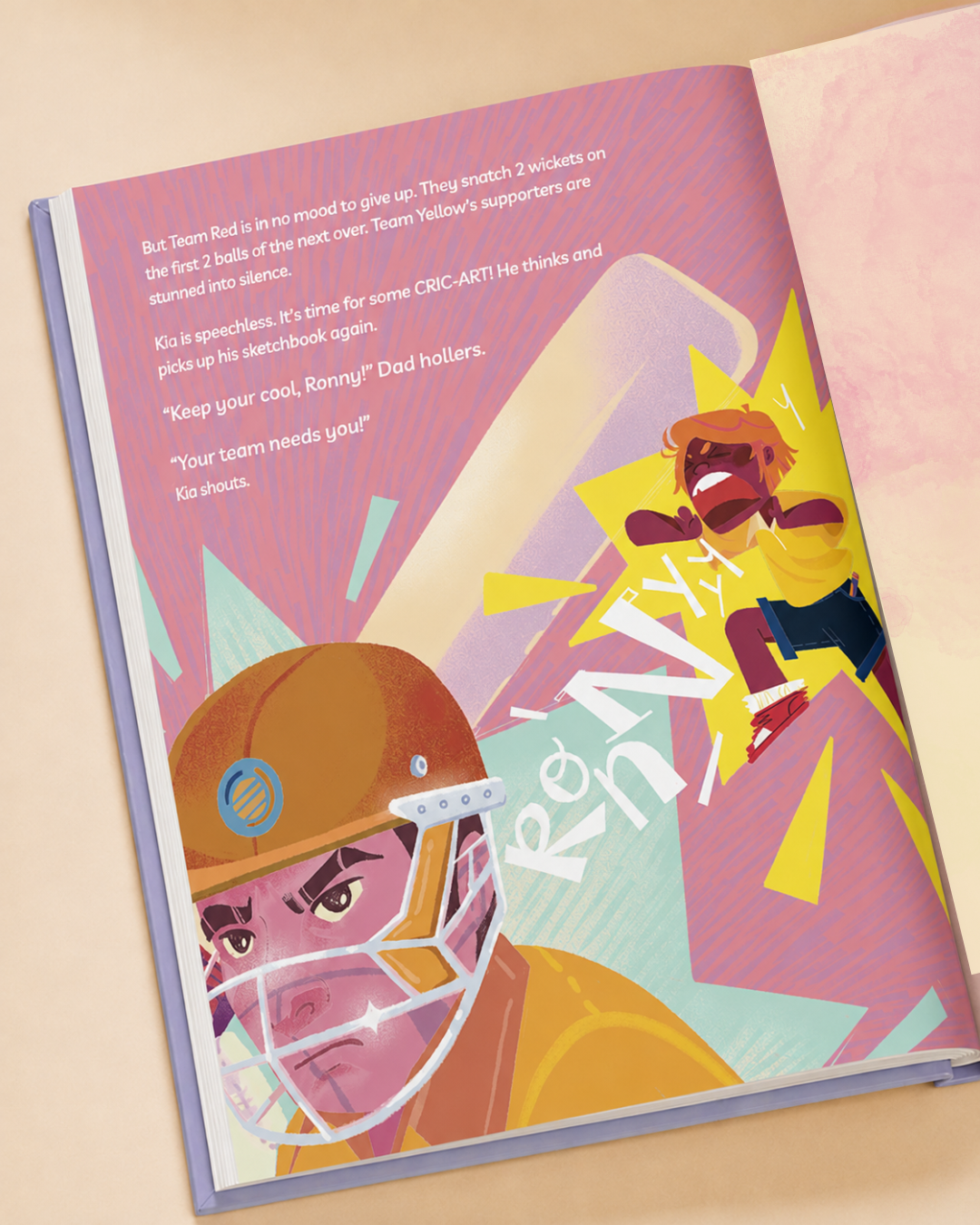 personalized cricket book for kids children story books bound to belong sports india wicket stump ball four six World Cup t20 player runner umpire roots culture heritage customized avatar