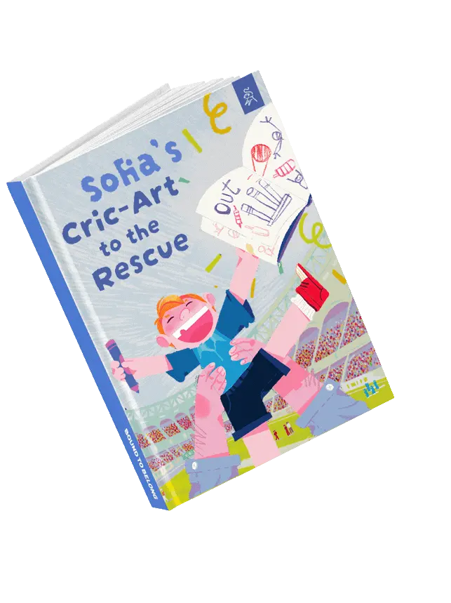 Children's Personalized Belonging Book on Cricket Sport with Art Manifestation